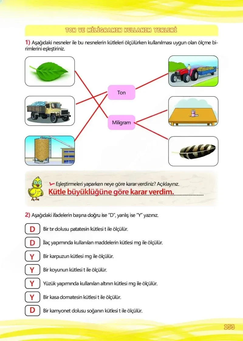 4. Sınıf Matematik Ders Kitabı Cevapları Meb Yayınları Çalışma Kitabı 1 Sayfa 153 Çözüm Görseli