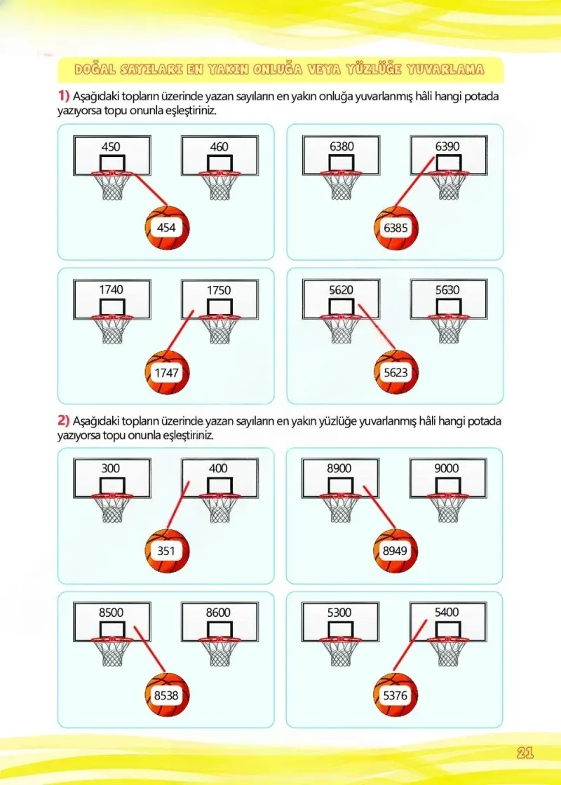 4. Sınıf Matematik Ders Kitabı Cevapları Meb Yayınları Çalışma Kitabı 1 Sayfa 21 Çözüm Görseli