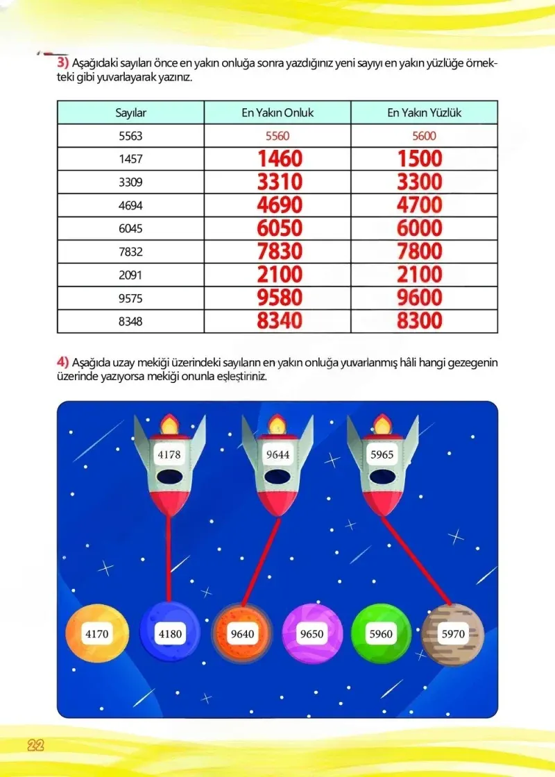 4. Sınıf Matematik Ders Kitabı Cevapları Meb Yayınları Çalışma Kitabı 1 Sayfa 22 Çözüm Görseli