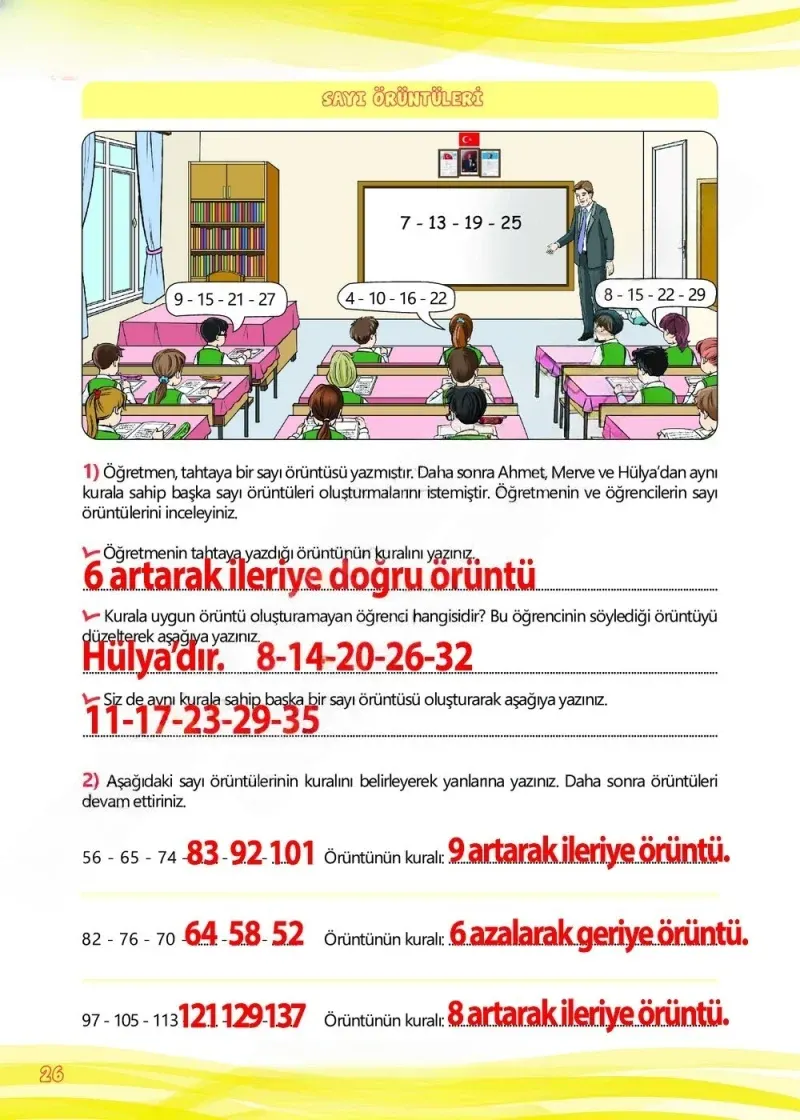 4. Sınıf Matematik Ders Kitabı Cevapları Meb Yayınları Çalışma Kitabı 1 Sayfa 26 Çözüm Görseli