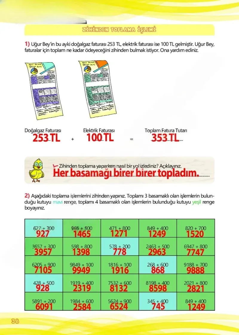 4. Sınıf Matematik Ders Kitabı Cevapları Meb Yayınları Çalışma Kitabı 1 Sayfa 38 Çözüm Görseli