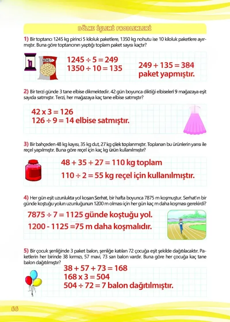 4. Sınıf Matematik Ders Kitabı Cevapları Meb Yayınları Çalışma Kitabı 1 Sayfa 66 Çözüm Görseli