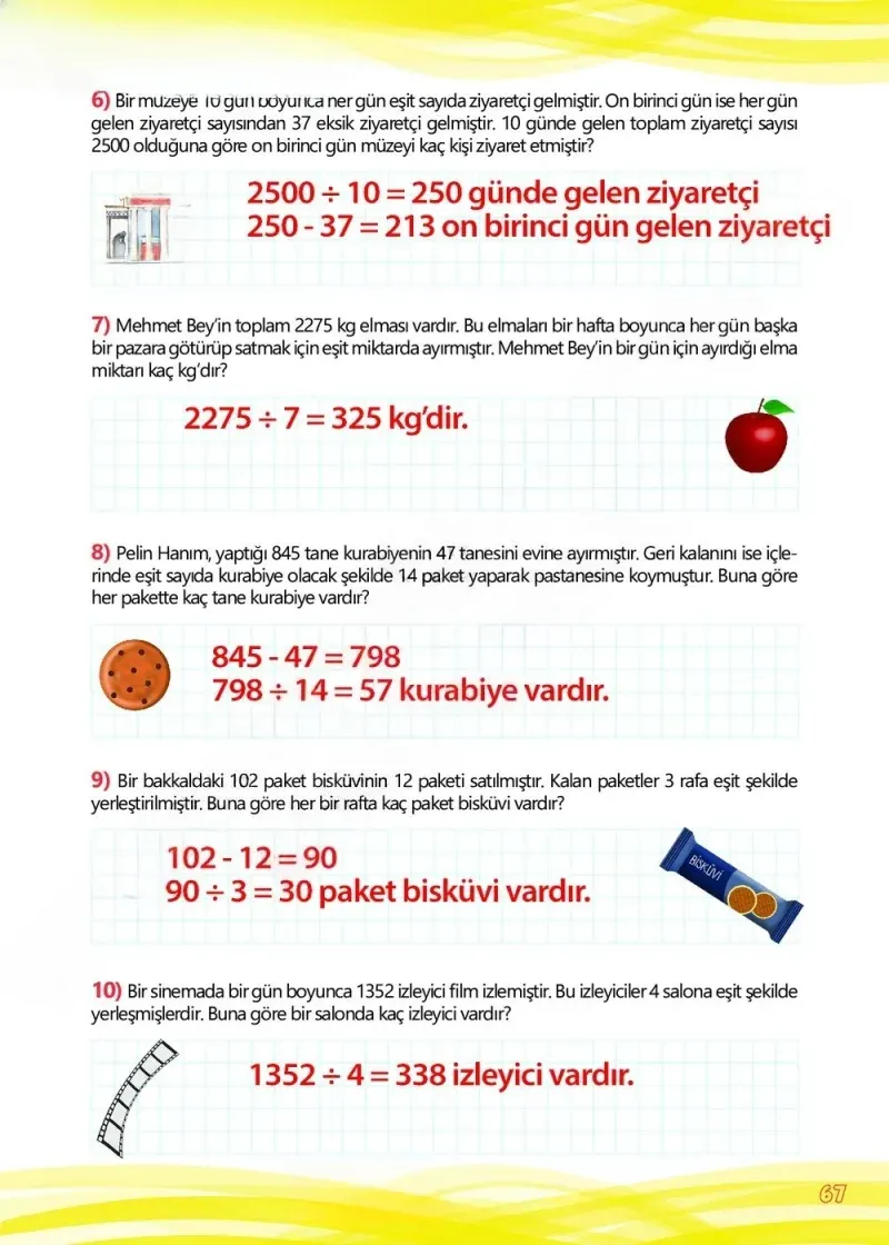 4. Sınıf Matematik Ders Kitabı Cevapları Meb Yayınları Çalışma Kitabı 1 Sayfa 67 Çözüm Görseli