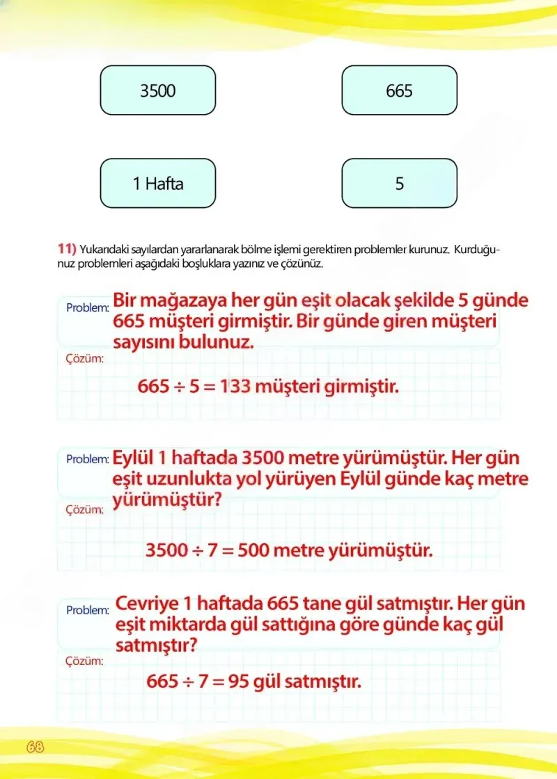 4. Sınıf Matematik Ders Kitabı Cevapları Meb Yayınları Çalışma Kitabı 1 Sayfa 68 Çözüm Görseli