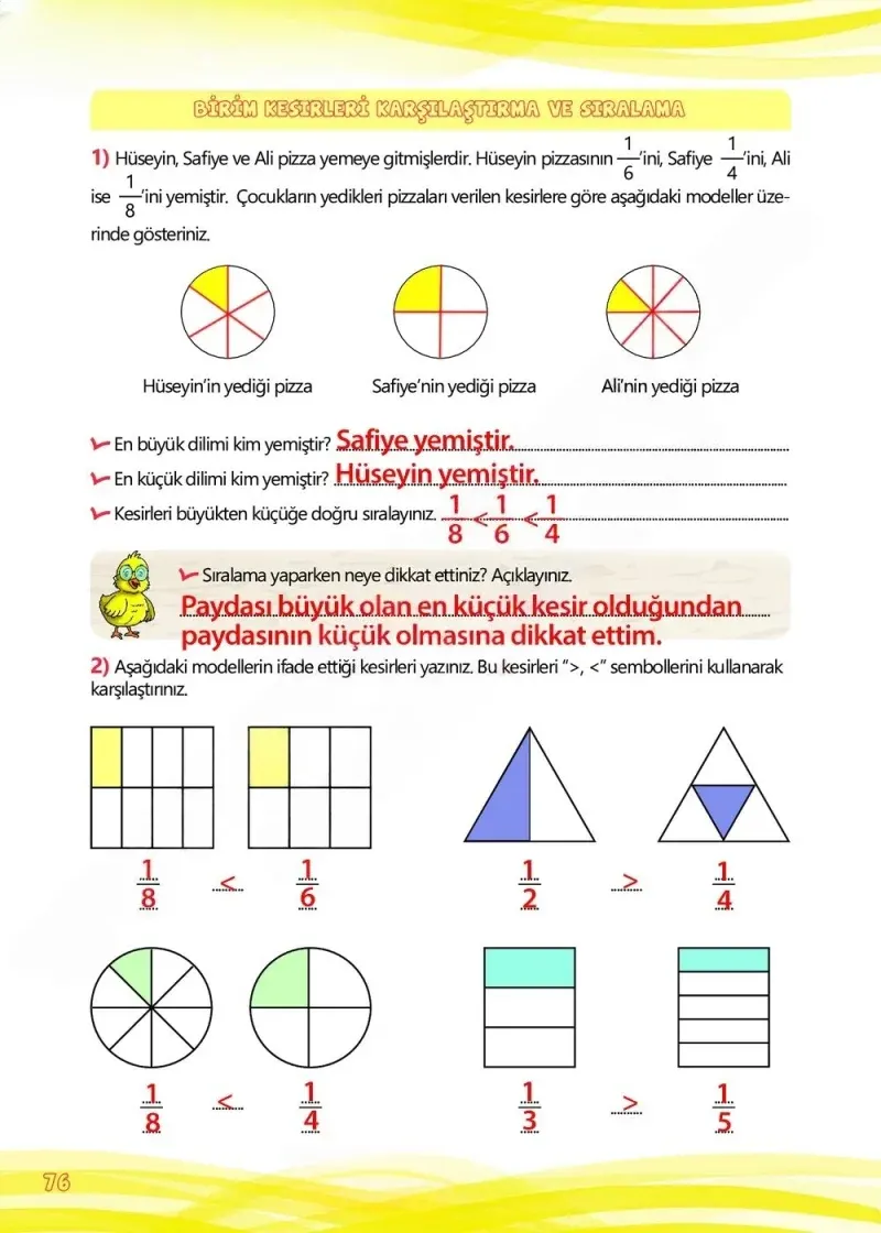 4. Sınıf Matematik Ders Kitabı Cevapları Meb Yayınları Çalışma Kitabı 1 Sayfa 76 Çözüm Görseli
