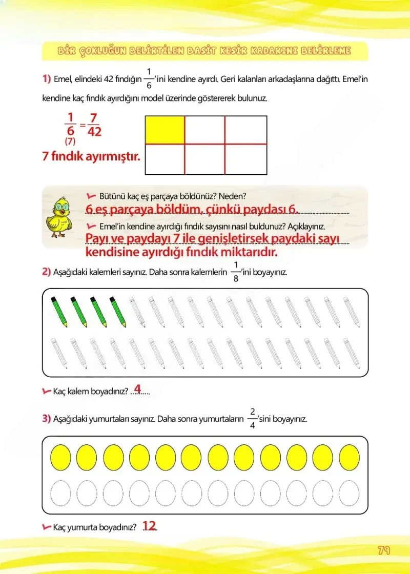 4. Sınıf Matematik Ders Kitabı Cevapları Meb Yayınları Çalışma Kitabı 1 Sayfa 79 Çözüm Görseli