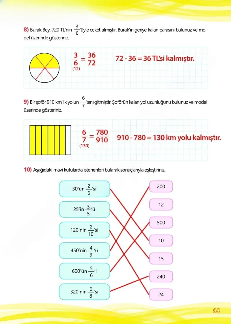 4. Sınıf Matematik Ders Kitabı Cevapları Meb Yayınları Çalışma Kitabı 1 Sayfa 81 Çözüm Görseli