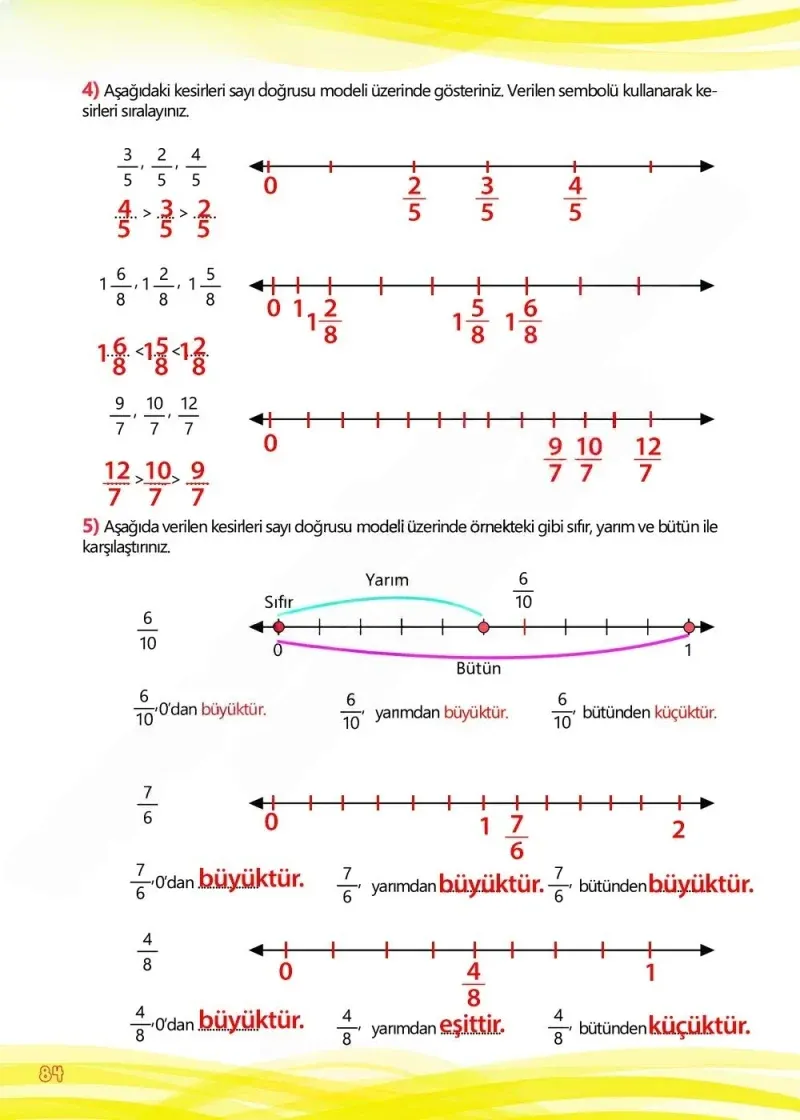 4. Sınıf Matematik Ders Kitabı Cevapları Meb Yayınları Çalışma Kitabı 1 Sayfa 84 Çözüm Görseli