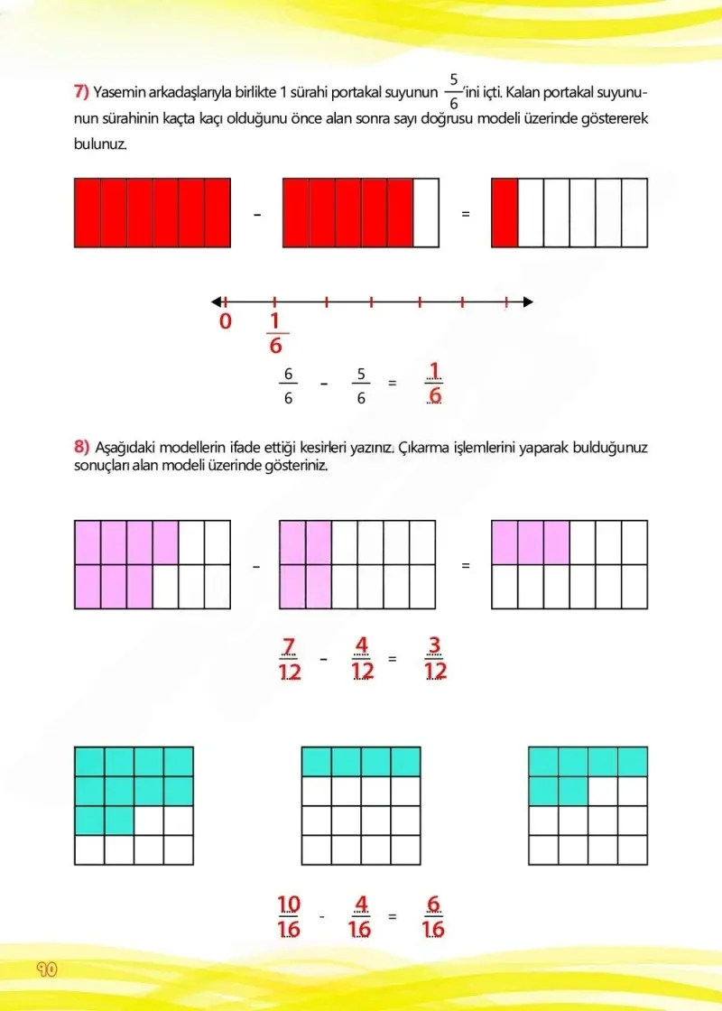 4. Sınıf Matematik Ders Kitabı Cevapları Meb Yayınları Çalışma Kitabı 1 Sayfa 90 Çözüm Görseli