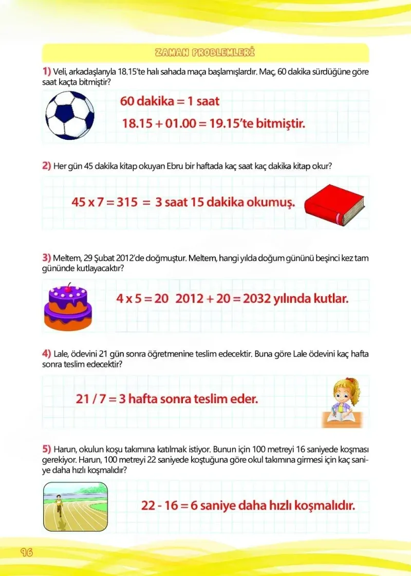 4. Sınıf Matematik Ders Kitabı Cevapları Meb Yayınları Çalışma Kitabı 1 Sayfa 96 Çözüm Görseli