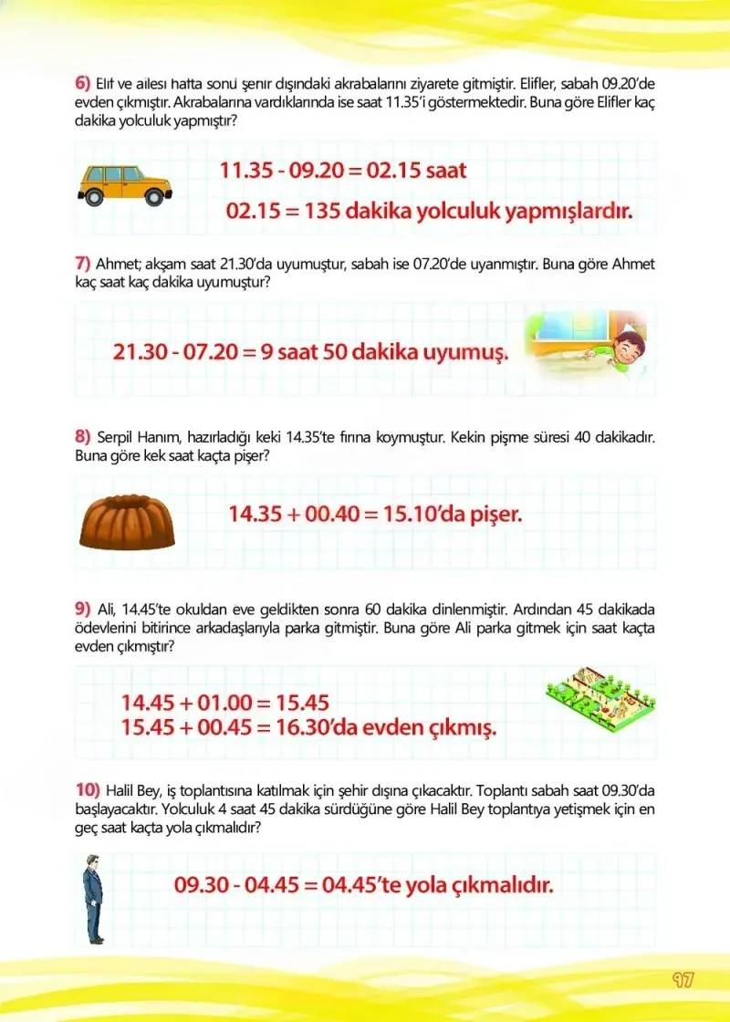 4. Sınıf Matematik Ders Kitabı Cevapları Meb Yayınları Çalışma Kitabı 1 Sayfa 97 Çözüm Görseli