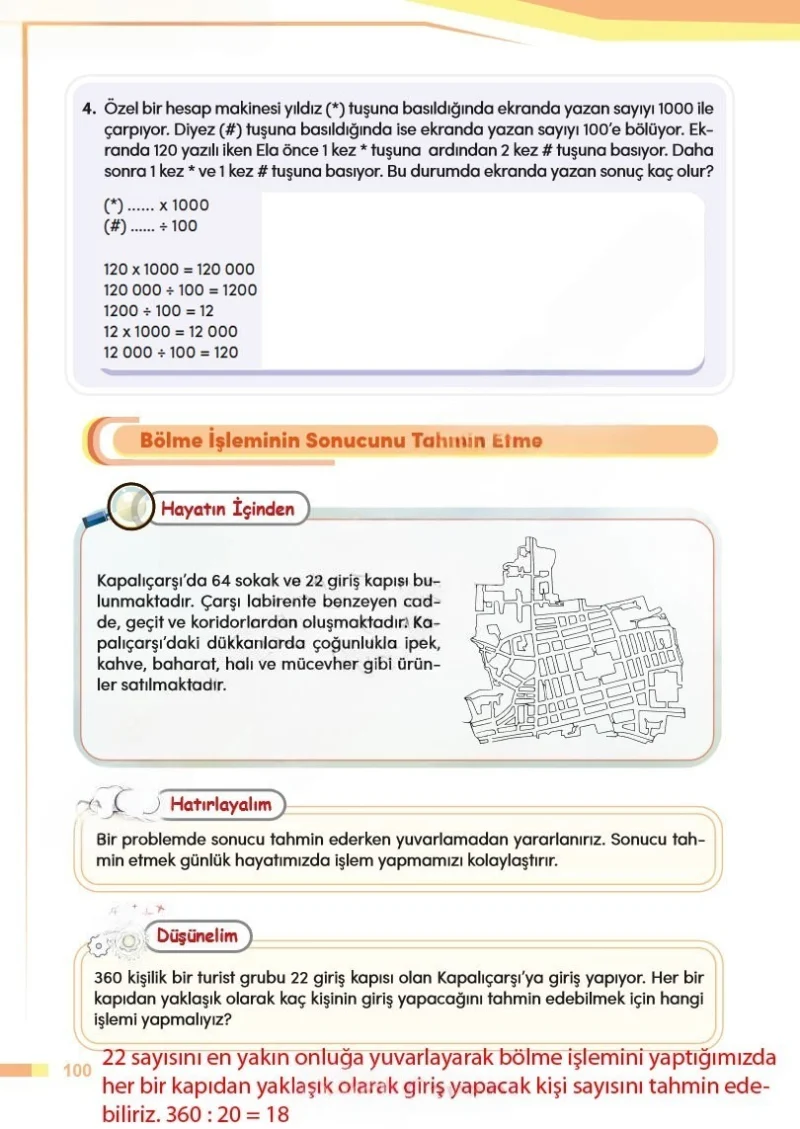 4. Sınıf Matematik Ders Kitabı Cevapları Meb Yayınları Sayfa 100 Çözüm Görseli
