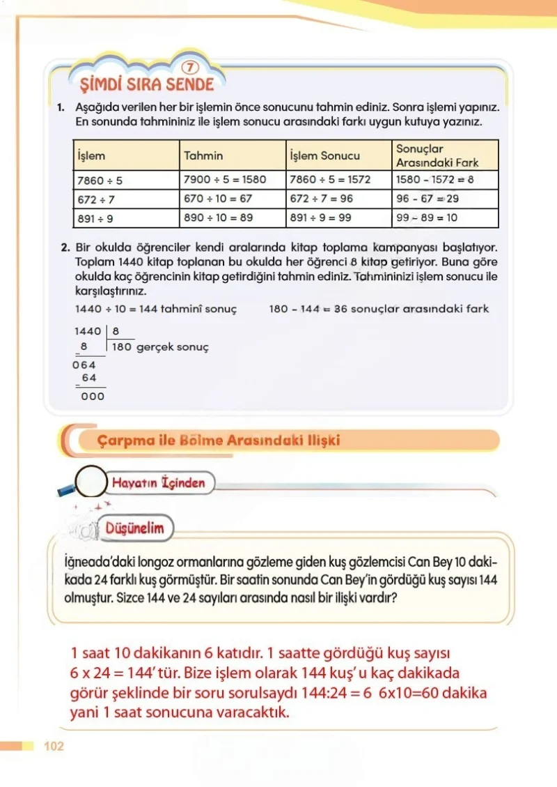 4. Sınıf Matematik Ders Kitabı Cevapları Meb Yayınları Sayfa 102 Çözüm Görseli