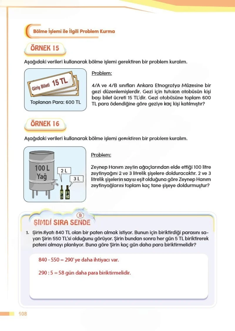 4. Sınıf Matematik Ders Kitabı Cevapları Meb Yayınları Sayfa 108 Çözüm Görseli