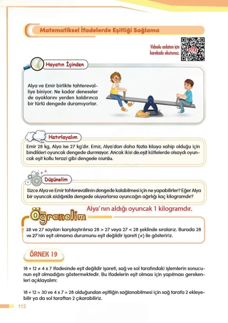 4. Sınıf Matematik Ders Kitabı Cevapları Meb Yayınları Sayfa 112 Çözüm Görseli