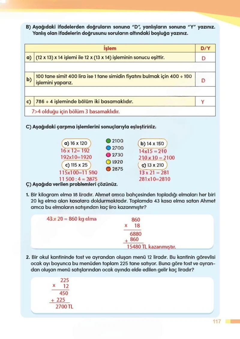 4. Sınıf Matematik Ders Kitabı Cevapları Meb Yayınları Sayfa 117 Çözüm Görseli