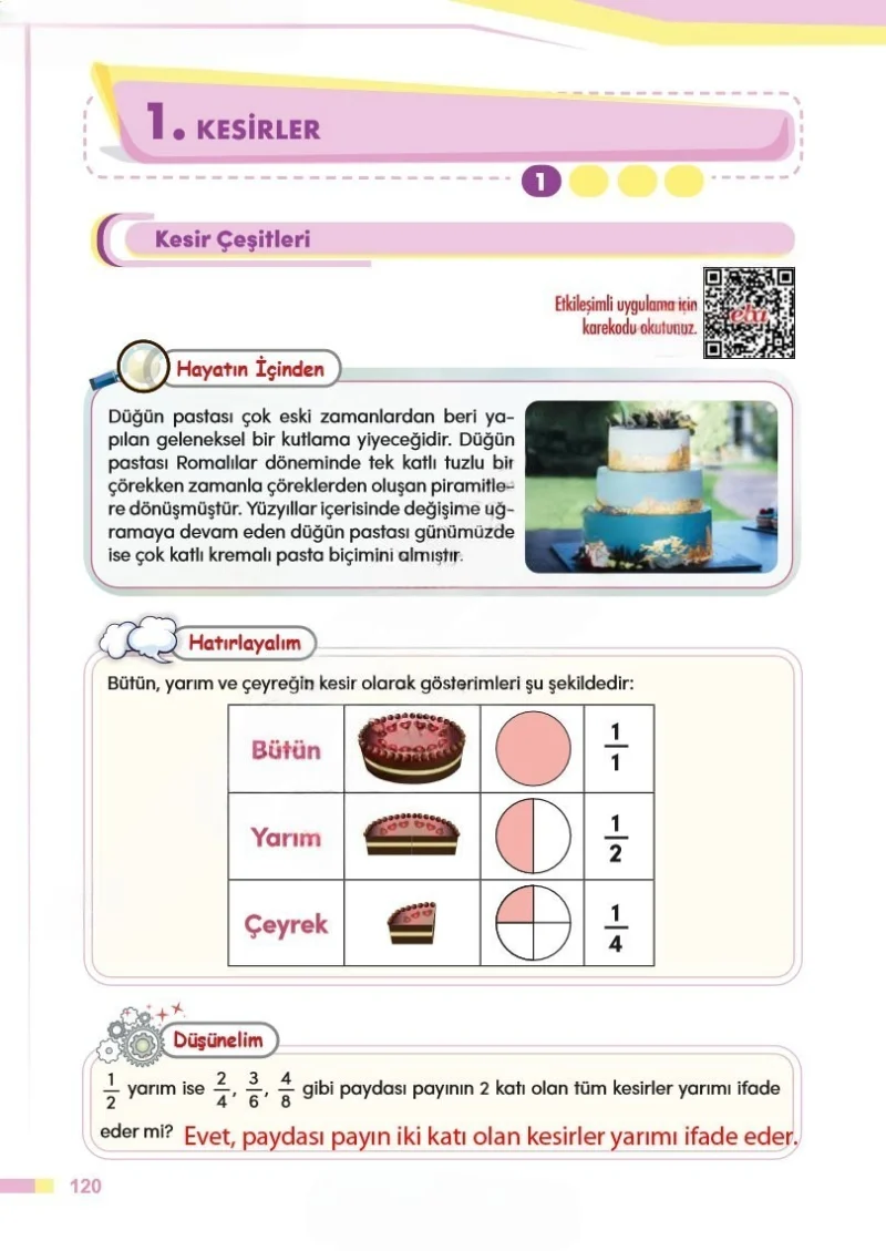 4. Sınıf Matematik Ders Kitabı Cevapları Meb Yayınları Sayfa 120 Çözüm Görseli