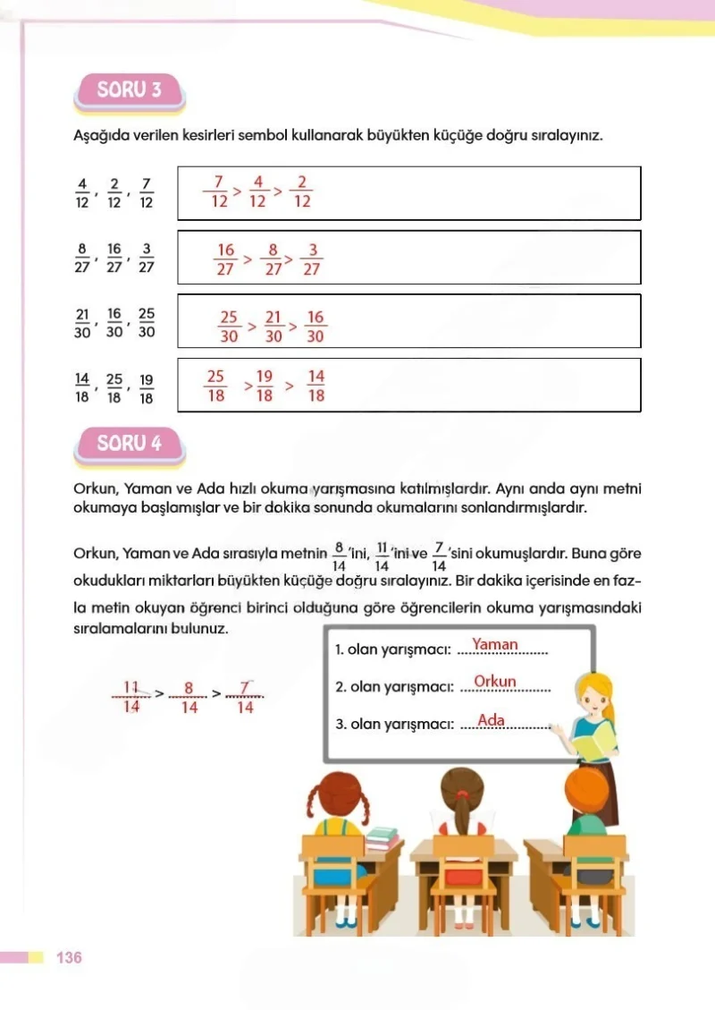 4. Sınıf Matematik Ders Kitabı Cevapları Meb Yayınları Sayfa 136 Çözüm Görseli