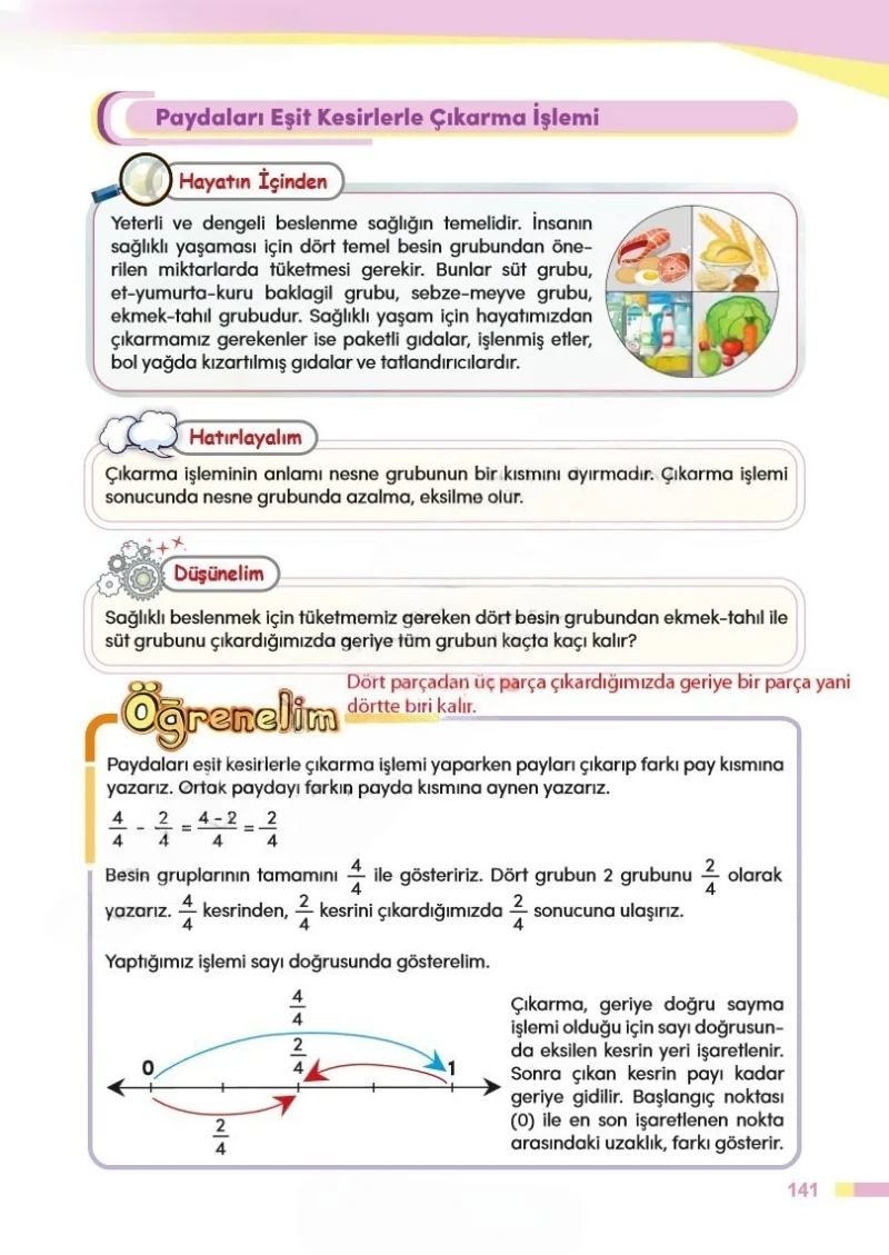 4. Sınıf Matematik Ders Kitabı Cevapları Meb Yayınları Sayfa 141 Çözüm Görseli
