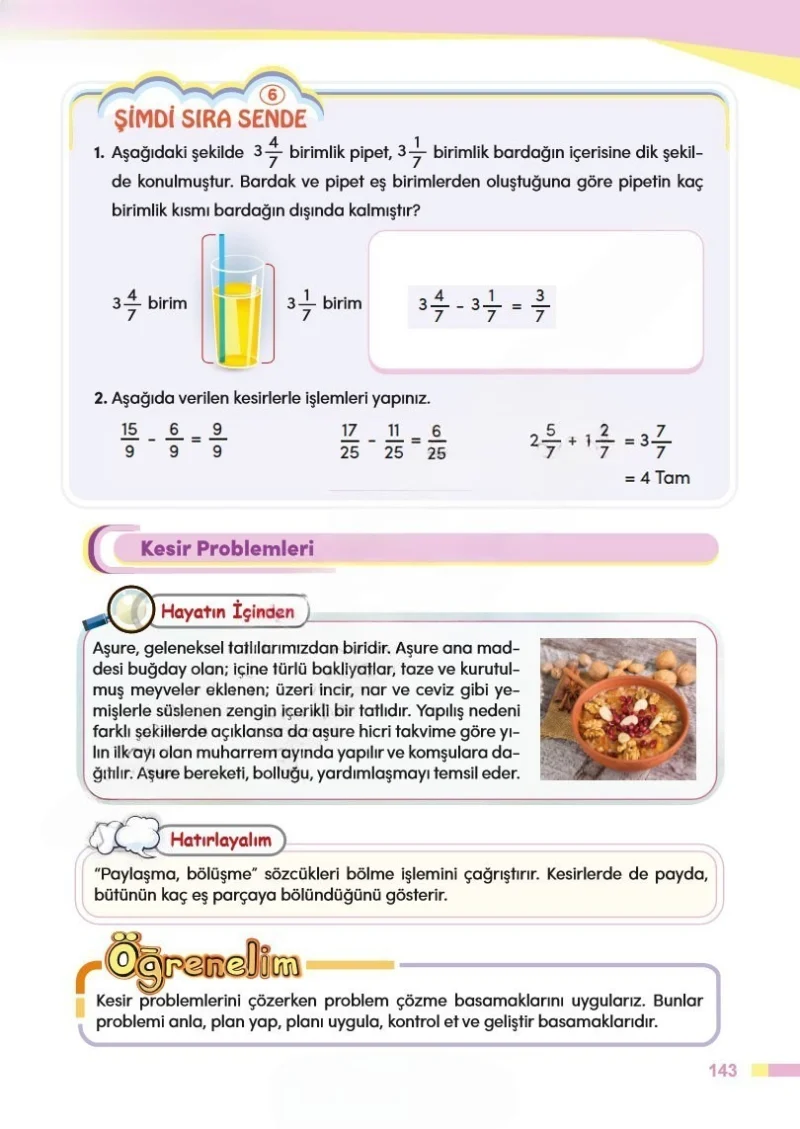 4. Sınıf Matematik Ders Kitabı Cevapları Meb Yayınları Sayfa 143 Çözüm Görseli