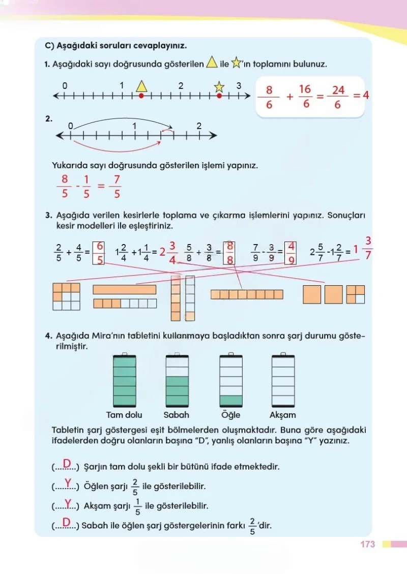 4. Sınıf Matematik Ders Kitabı Cevapları Meb Yayınları Sayfa 173 Çözüm Görseli