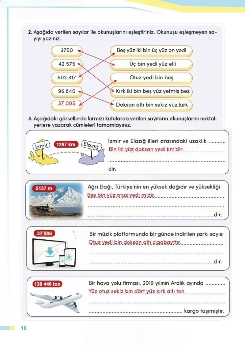 4. Sınıf Matematik Ders Kitabı Cevapları Meb Yayınları Sayfa 18 Çözüm Görseli