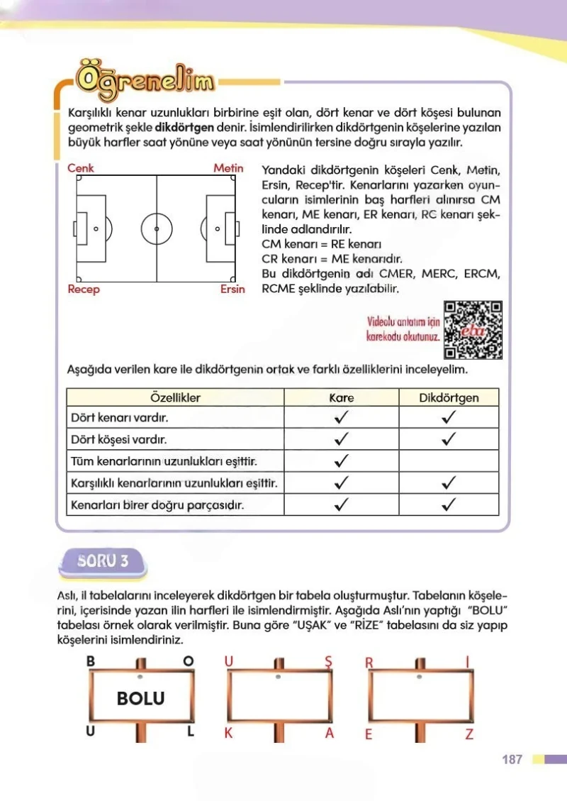 4. Sınıf Matematik Ders Kitabı Cevapları Meb Yayınları Sayfa 187 Çözüm Görseli