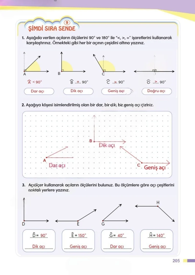4. Sınıf Matematik Ders Kitabı Cevapları Meb Yayınları Sayfa 205 Çözüm Görseli