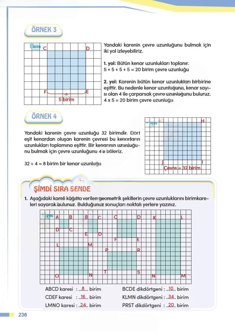 4. Sınıf Matematik Ders Kitabı Cevapları Meb Yayınları Sayfa 236 Çözüm Görseli