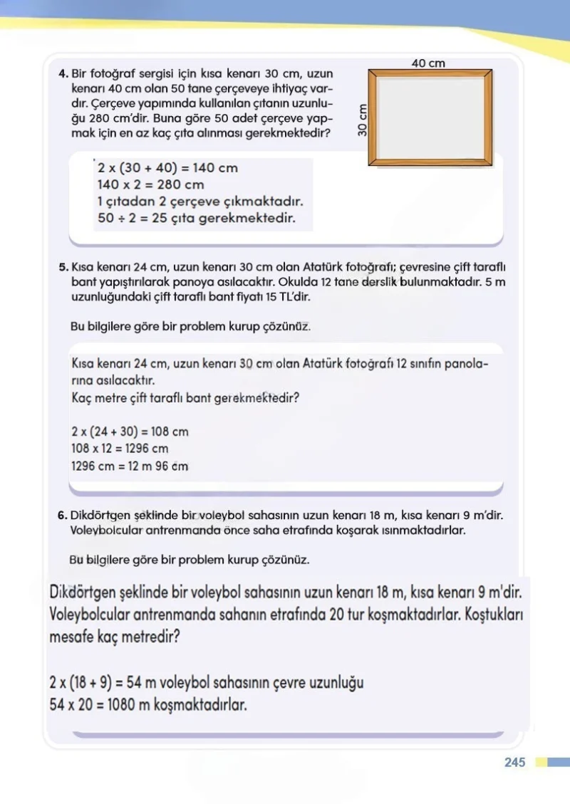 4. Sınıf Matematik Ders Kitabı Cevapları Meb Yayınları Sayfa 245 Çözüm Görseli