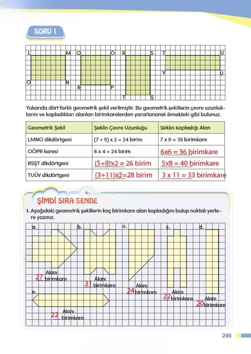 4. Sınıf Matematik Ders Kitabı Cevapları Meb Yayınları Sayfa 249 Çözüm Görseli