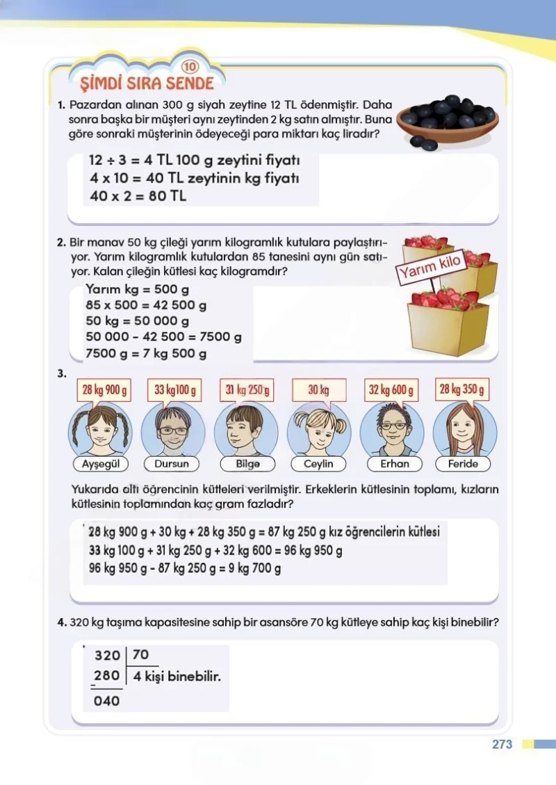 4. Sınıf Matematik Ders Kitabı Cevapları Meb Yayınları Sayfa 273 Çözüm Görseli