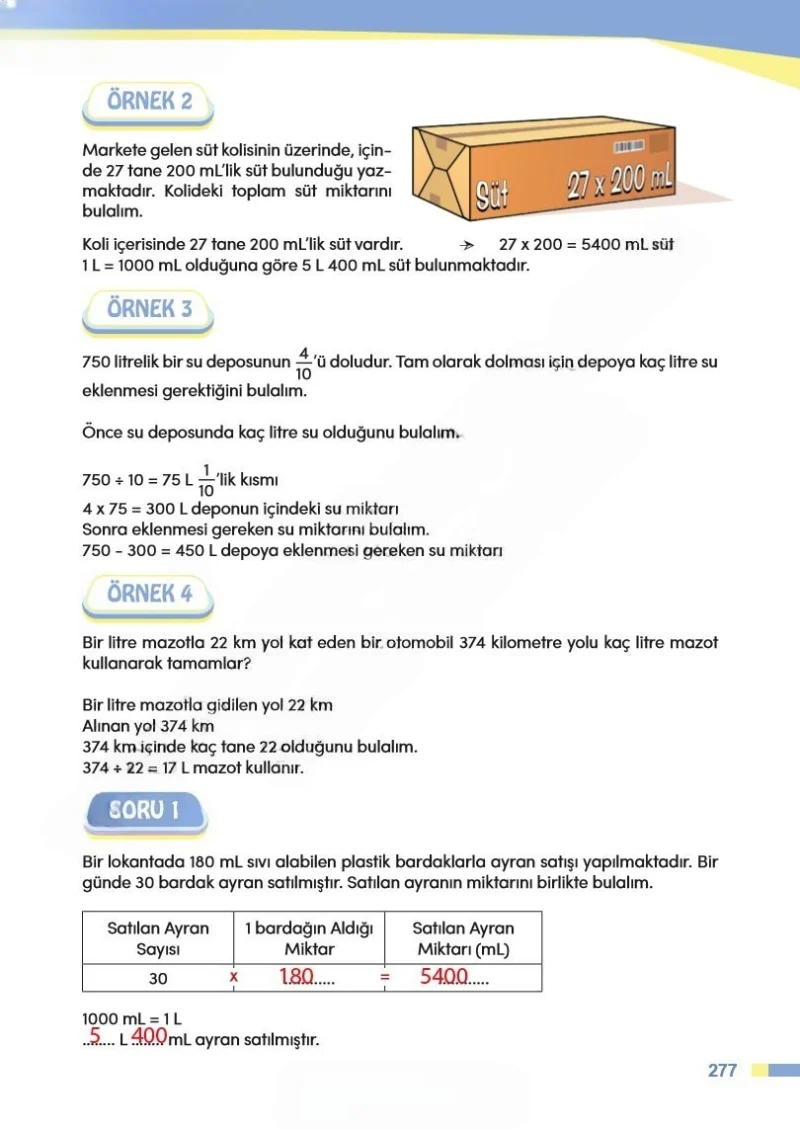 4. Sınıf Matematik Ders Kitabı Cevapları Meb Yayınları Sayfa 277 Çözüm Görseli