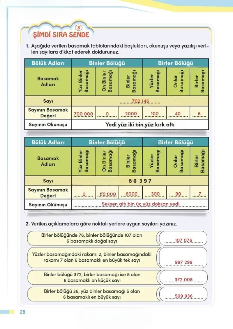 4. Sınıf Matematik Ders Kitabı Cevapları Meb Yayınları Sayfa 28 Çözüm Görseli