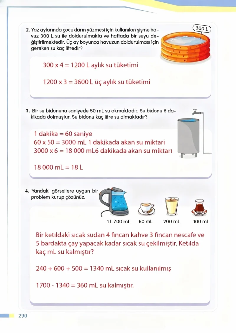 4. Sınıf Matematik Ders Kitabı Cevapları Meb Yayınları Sayfa 290 Çözüm Görseli