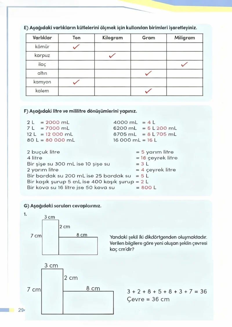 4. Sınıf Matematik Ders Kitabı Cevapları Meb Yayınları Sayfa 294 Çözüm Görseli
