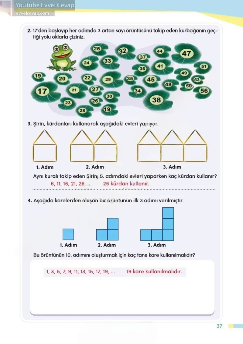 4. Sınıf Matematik Ders Kitabı Cevapları Meb Yayınları Sayfa 37 Çözüm Görseli