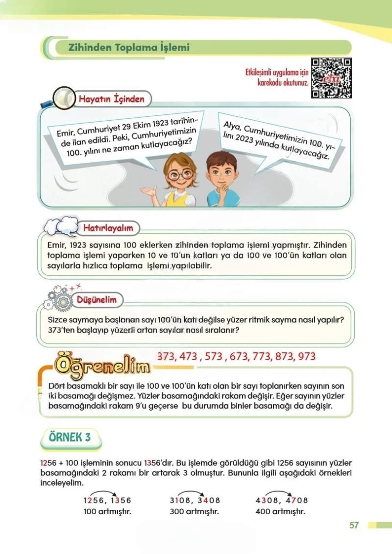 4. Sınıf Matematik Ders Kitabı Cevapları Meb Yayınları Sayfa 57 Çözüm Görseli