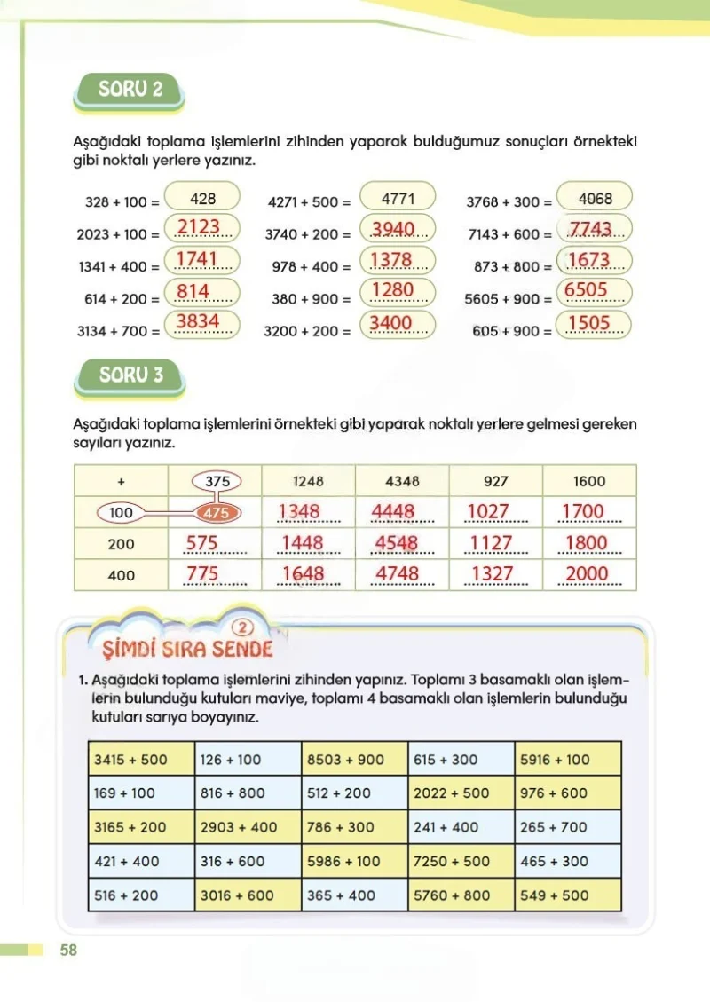 4. Sınıf Matematik Ders Kitabı Cevapları Meb Yayınları Sayfa 58 Çözüm Görseli
