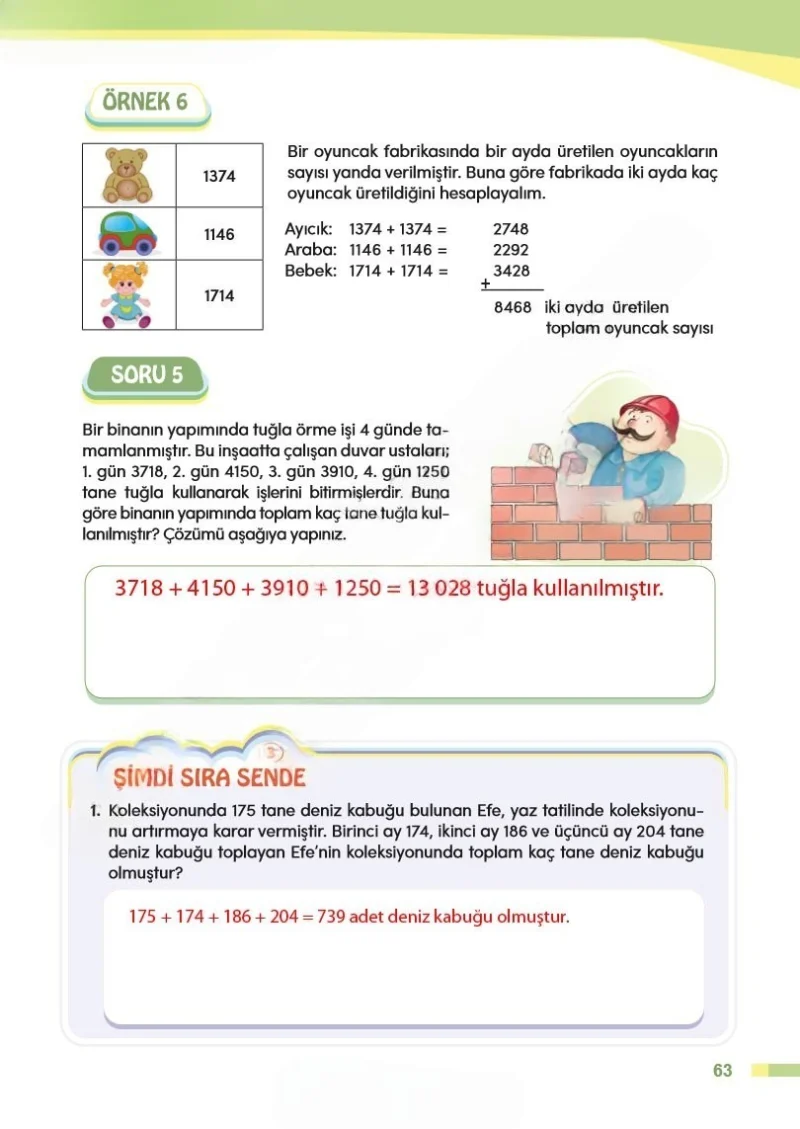 4. Sınıf Matematik Ders Kitabı Cevapları Meb Yayınları Sayfa 63 Çözüm Görseli