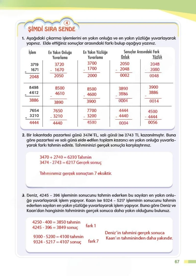 4. Sınıf Matematik Ders Kitabı Cevapları Meb Yayınları Sayfa 67 Çözüm Görseli