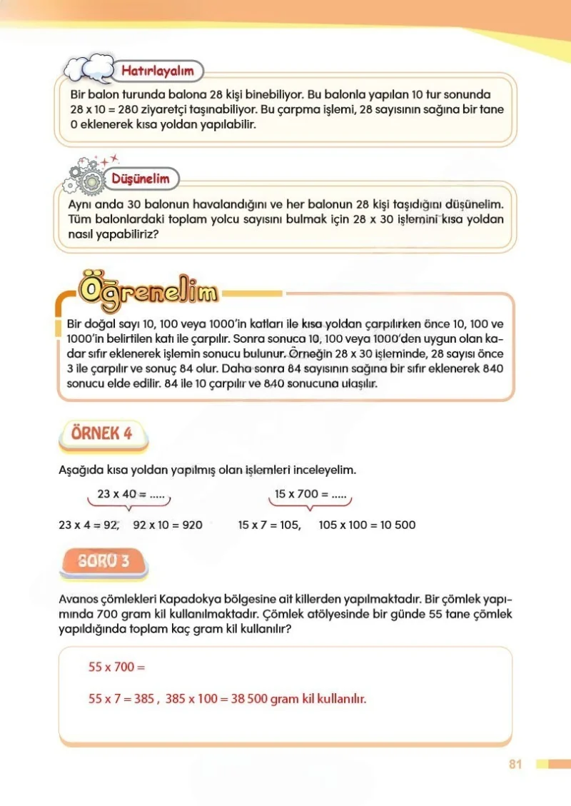 4. Sınıf Matematik Ders Kitabı Cevapları Meb Yayınları Sayfa 81 Çözüm Görseli