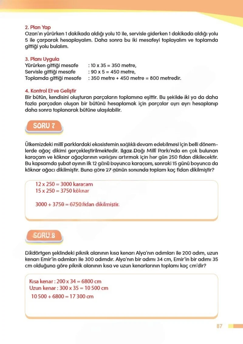 4. Sınıf Matematik Ders Kitabı Cevapları Meb Yayınları Sayfa 87 Çözüm Görseli