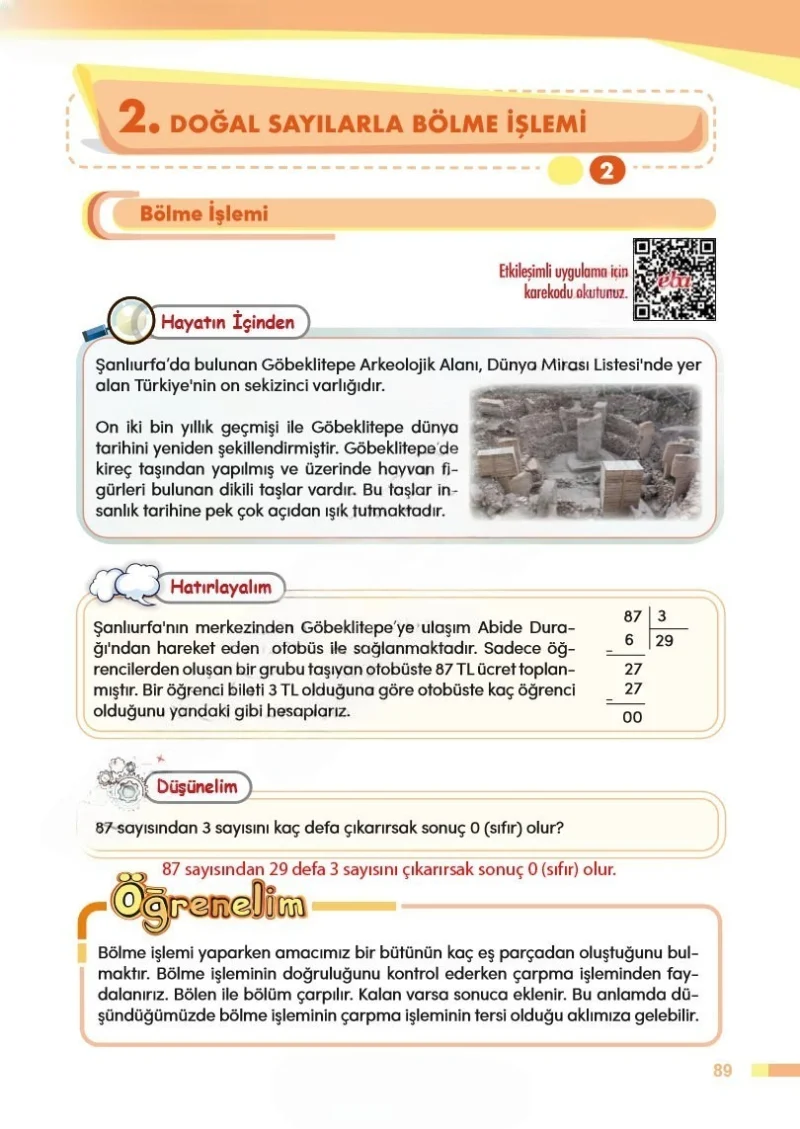 4. Sınıf Matematik Ders Kitabı Cevapları Meb Yayınları Sayfa 89 Çözüm Görseli