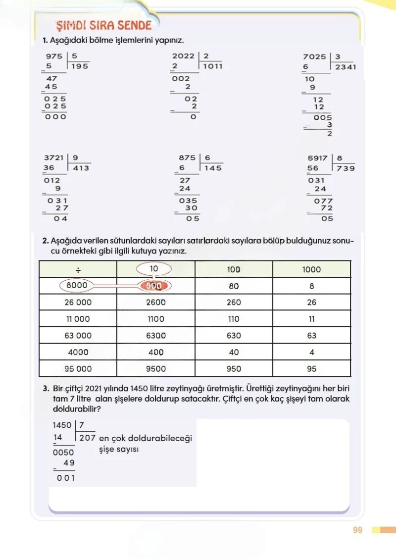 4. Sınıf Matematik Ders Kitabı Cevapları Meb Yayınları Sayfa 99 Çözüm Görseli