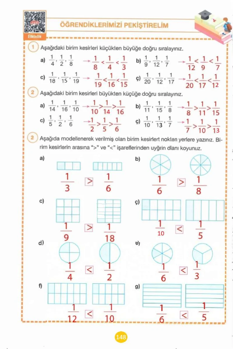 4. Sınıf Matematik Ders Kitabı Cevapları Pasifik Yayınları Sayfa 148 Çözüm Görseli