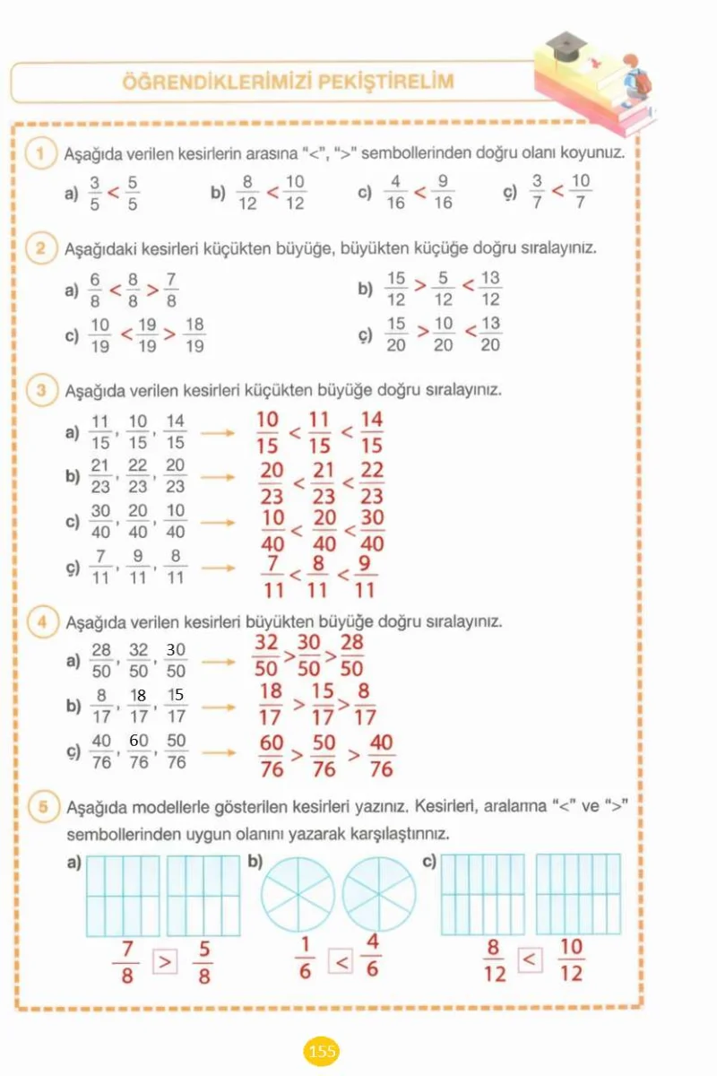 4. Sınıf Matematik Ders Kitabı Cevapları Pasifik Yayınları Sayfa 155 Çözüm Görseli