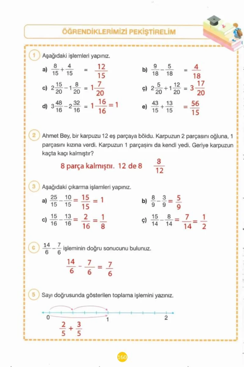 4. Sınıf Matematik Ders Kitabı Cevapları Pasifik Yayınları Sayfa 160 Çözüm Görseli