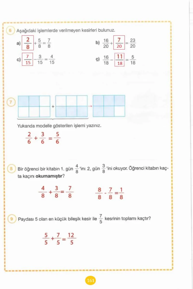4. Sınıf Matematik Ders Kitabı Cevapları Pasifik Yayınları Sayfa 161 Çözüm Görseli