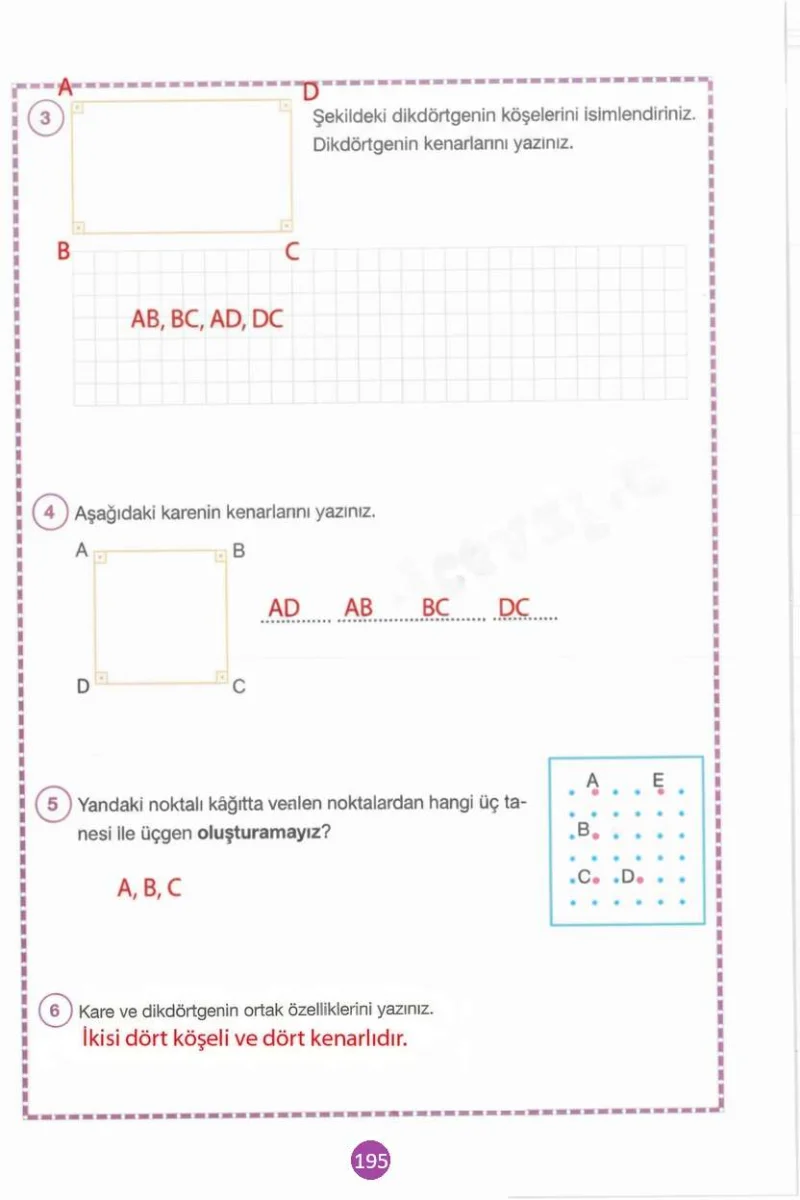 4. Sınıf Matematik Ders Kitabı Cevapları Pasifik Yayınları Sayfa 195 Çözüm Görseli